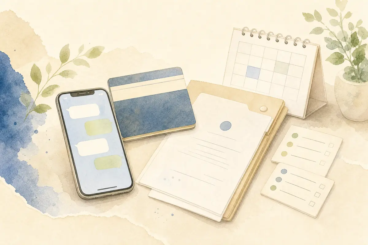 養育費を弁護士に無料相談する前に準備するもの|LINEで送る内容の要点をやさしく表したイラスト